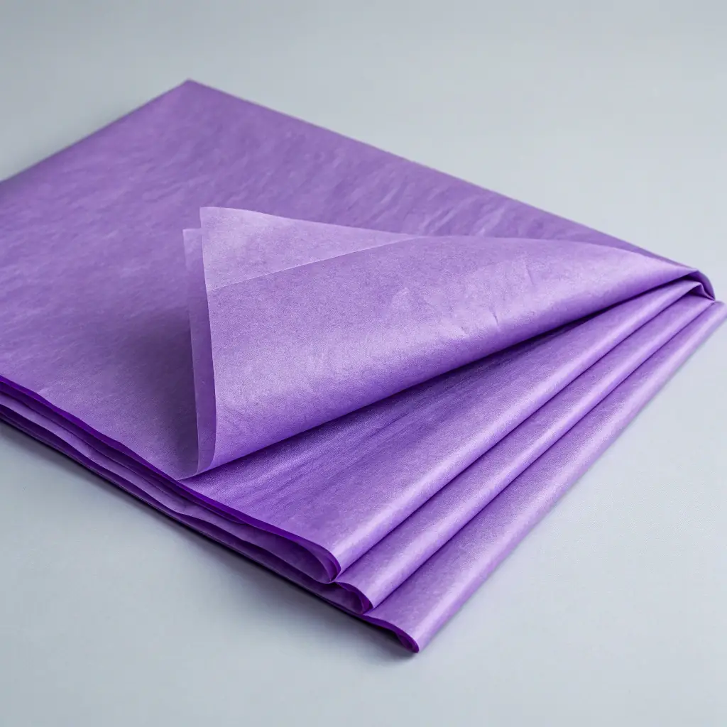 A stack of soft, white tissue paper, showcasing its texture and quality.