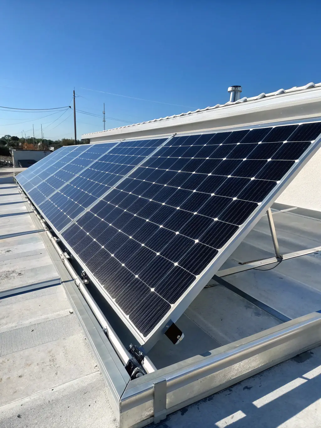 A photo of Hadigra's solar panel installation, highlighting their investment in renewable energy.