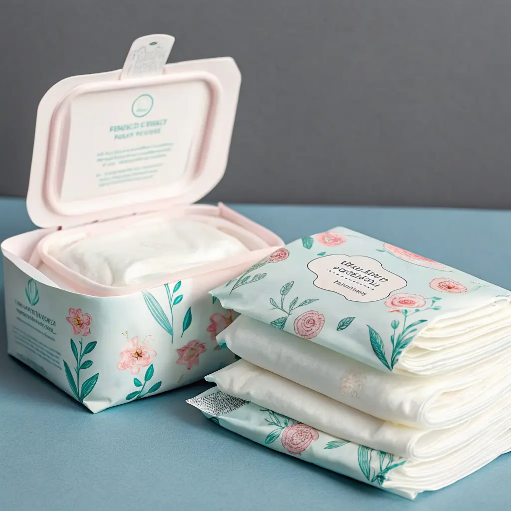 A pack of gentle, alcohol-free wet wipes, emphasizing its suitability for babies and adults.